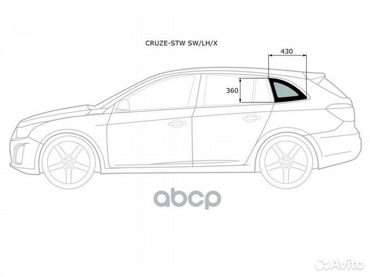 Стекло кузова (собачник) заднее левое chevrolet