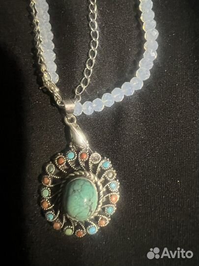 Кулон с бирюзой винтаж