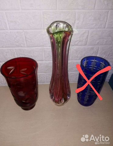 Вазы цветное стекло СССР