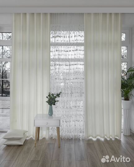 Шторы Адора жемчужный новые