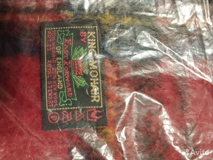 Шарф мохеровый времён СССР, Индия, Англия, унисекс