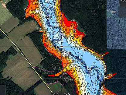Карта глубин Десногорское вдхр. на эхолот Lowrance