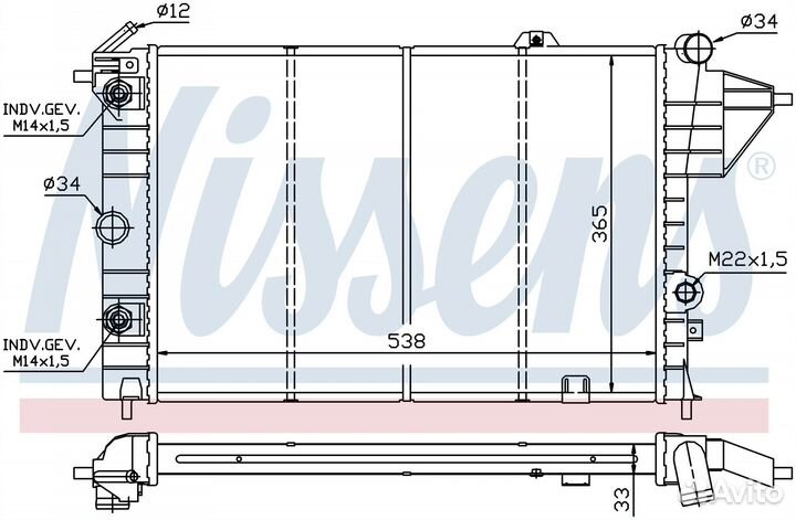 Радиатор двигателя opel vectra 2 0 AUT. 88