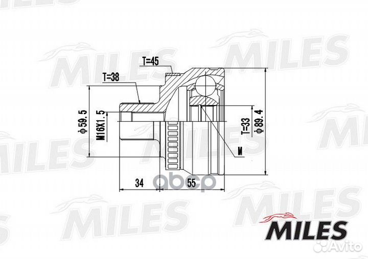 ШРУС наружный audi A4 1.6-2.0 00- (с ABS) (GKN