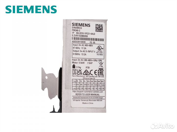 Модуль силовой Siemens 6SL3210-1PE21-4AL0