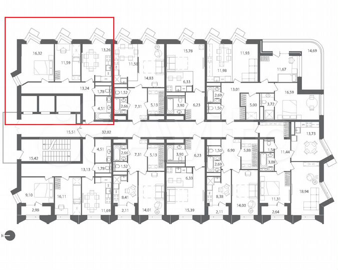 2-к. квартира, 60,7 м², 19/22 эт.
