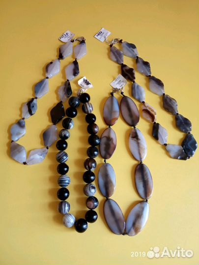Бусы и украшения из натурального камня агат. Новые
