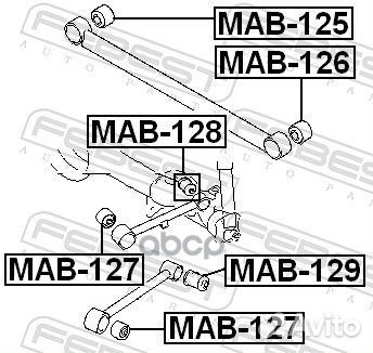 Сайлентблок задней поперечной тяги febest MAB-1