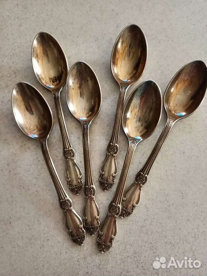 Столовые приборы мельхиор роза позолоченные