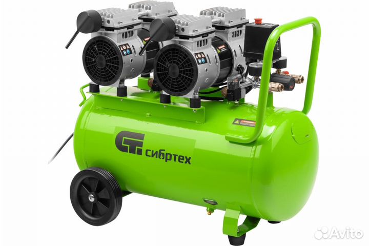 Безмасляный малошумный компрессор, 300 л/мин, 50л