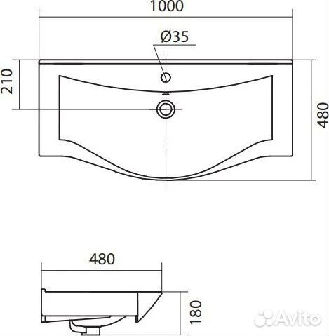 Раковина Акватон Беверли-100 1WH302502