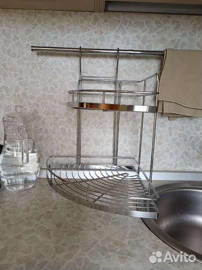 Угловая полка для рейлинга на кухню