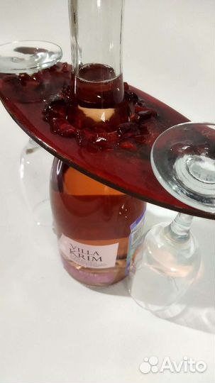 Подставка для бутылки и бокалов