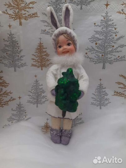 Ватная игрушка зайчики