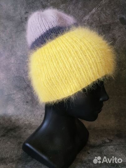 Шапка вязаная из пуха норки
