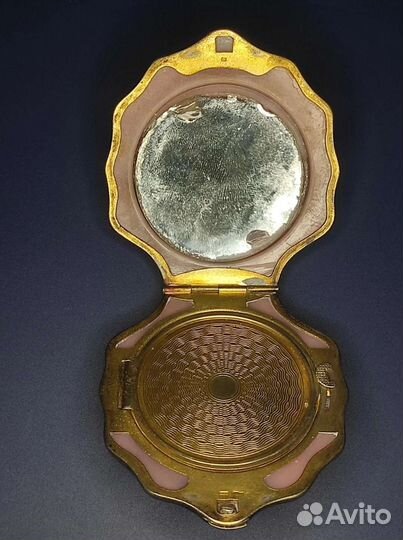 Пудреница ракушка серебро 875, СССР