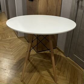 Белый круглый кухонный стол eames новый как IKEA