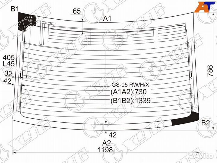 Стекло заднее Lexus GS