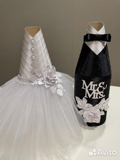 Свадебные аксессуары на стол / на бутылки быки