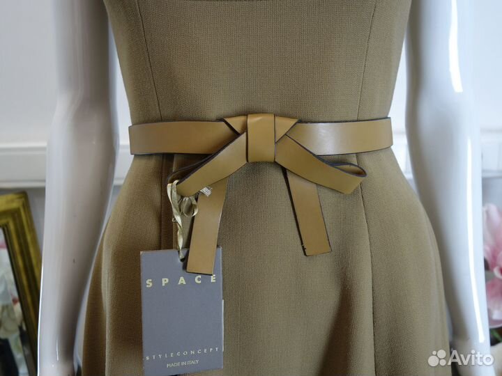 Space новый кожаный ремень с бантом Италия