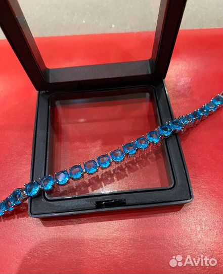 Серебряный браслет Голубой Лондон Топаз