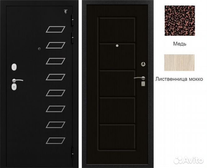 Дверь тс-001.4 860х2050 R Медь/Токио/Лиственница м