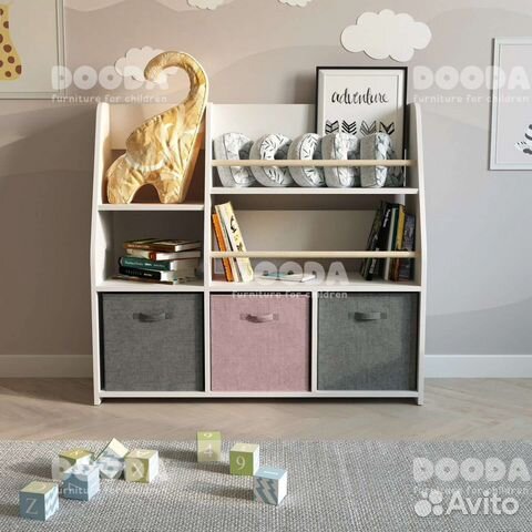 Стеллаж детский для хранения игрушек и книг