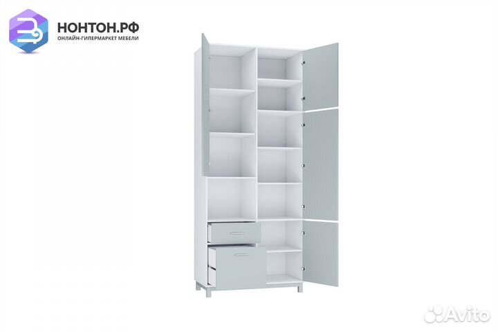 Шкаф двухсекционный Polini kids Mirum 2320 белый