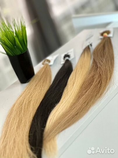 Волосы для наращивания натуральные на капсулах