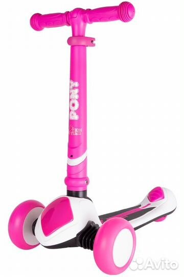 Самокат TechTeam Pony, розовый (3-х колесный, све