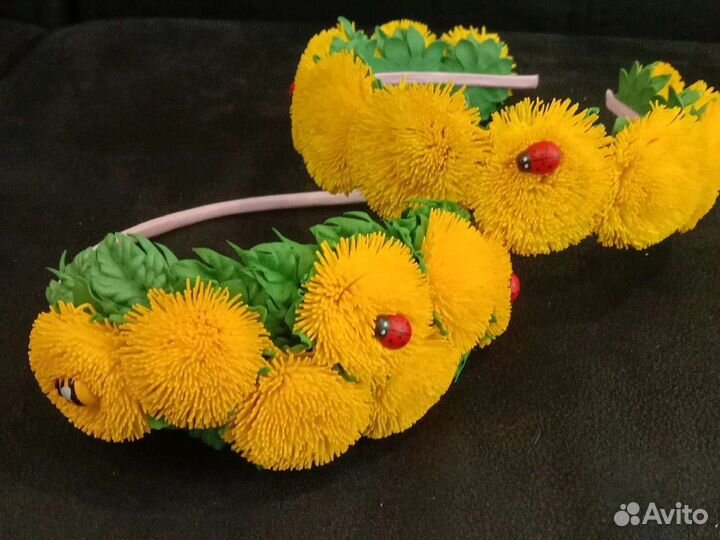 Ободок из одуванчиков - ручная работа