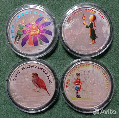 Монеты Фиджи 2010 Сказки Андерсона Серебро