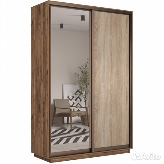 Шкаф-купе 2-дверный шкаф Оптим Двери Зеркало Бронз