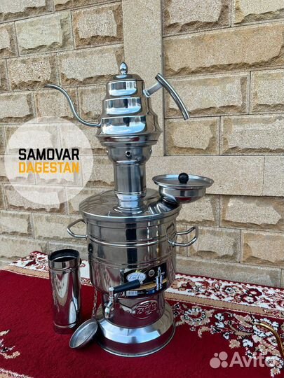 Самовар на дровах с чайником