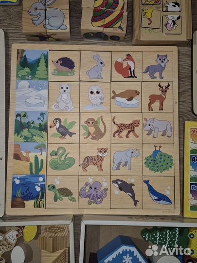 Деревянные развивающие игрушки для малышей пакетом