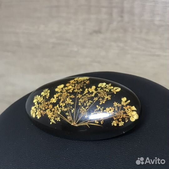 Советская Брошь Гербарий Эпоксидная Смола СССР