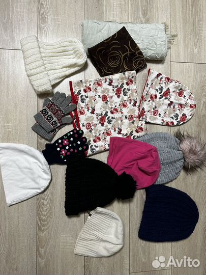 Шапки бу пакетом на девочку 10-12 лет