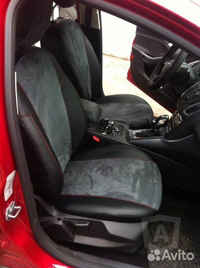 Чехлы на Ford Focus (2 и 3 поколение) (экокожа+аль