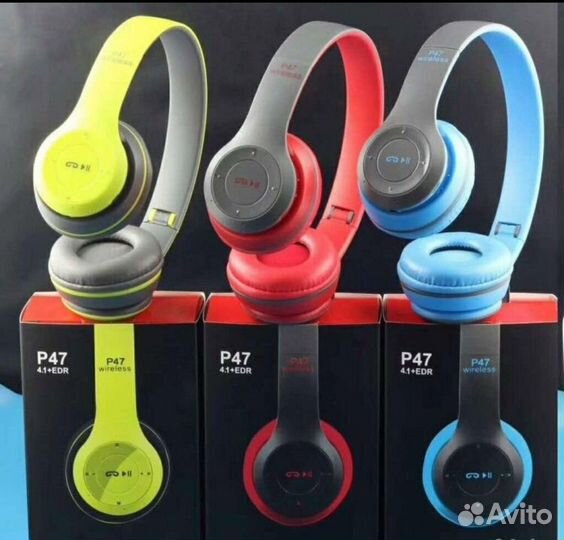 Беспроводные наушники P47 с микрофоном и радио