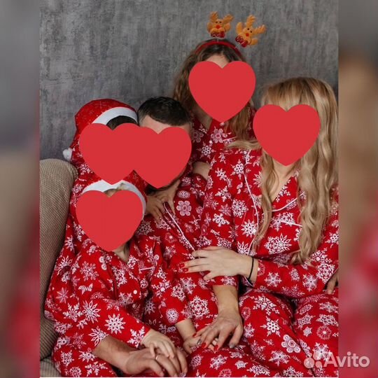 Пижамы новогодние family look