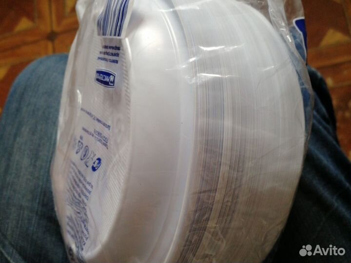 Пластиковая посуда одноразовые тарелки белые 167мм