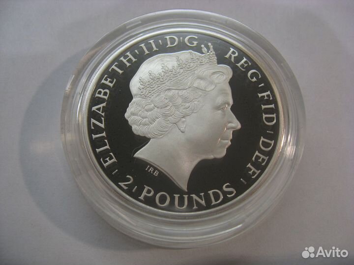 2 фунта 2015г. - год Овцы (Козы, Барана) серебро