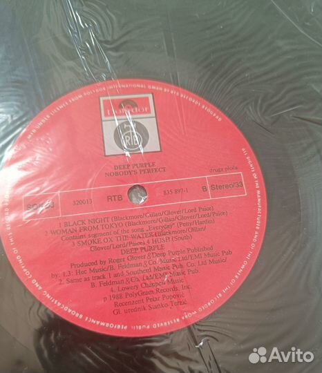 Пластинка Deep Purple Nobody's Perfect,только одна