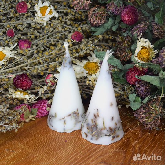 Травяная свеча Белая Лаванда