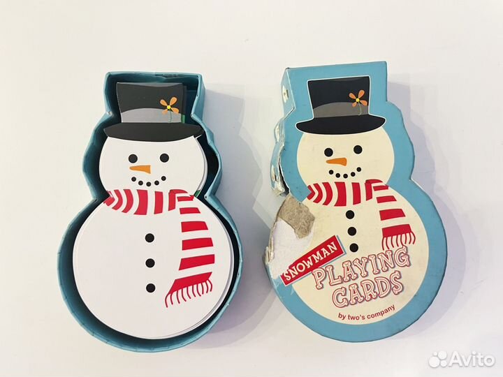 Колода карт в виде снеговика