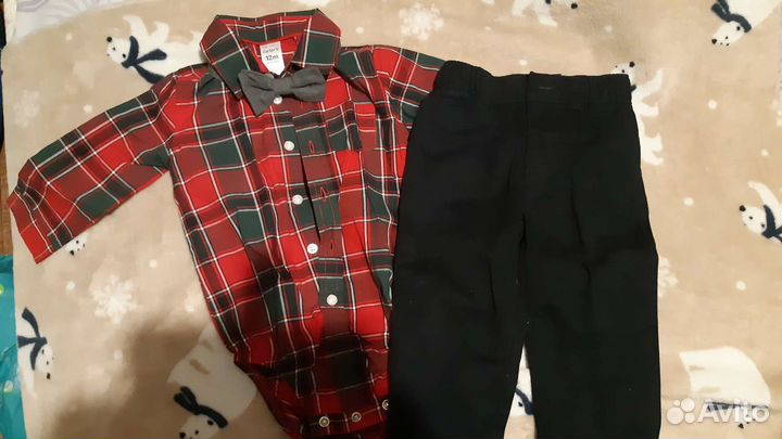 Рубашка- боди и брючки новые