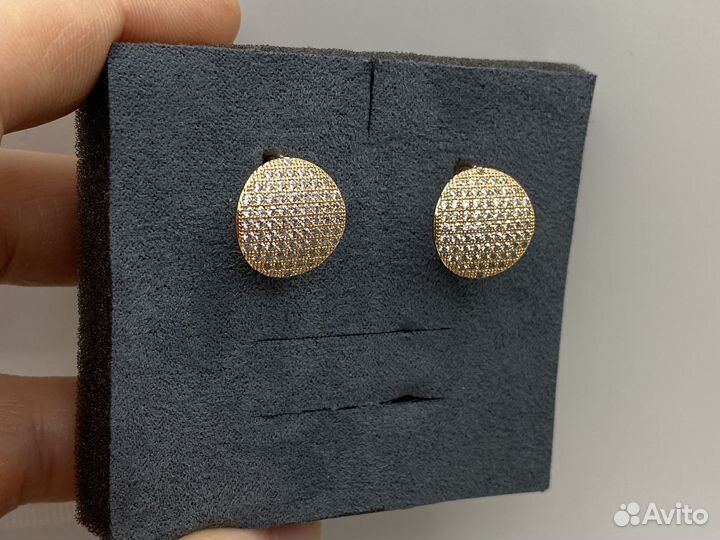 Стильные серьги, позолота