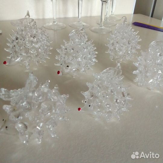 Ёжики хрустальные 6 штук