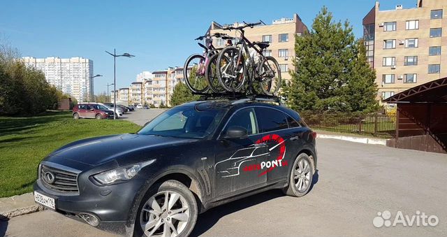 Велобагажник на рейлинги автомобиля