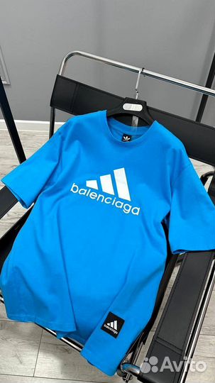 Balenciaga x Adidas яркие футболки унисекс оверсай